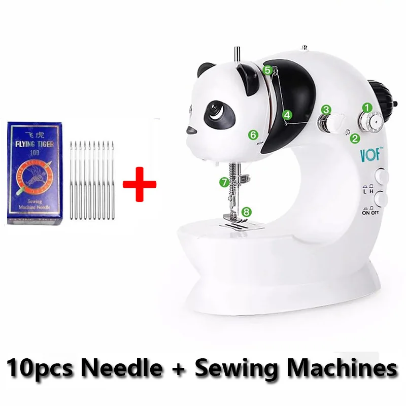 

Mini Hand Foot Overlock Motor Sewing Machine Dual Speed Portable Mini Electric Pedal Double Threads Panda Sewing Machines
