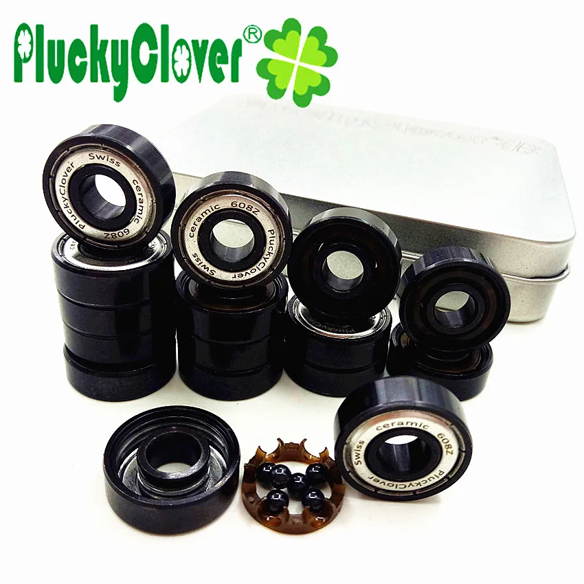 PluckyClover, керамический скейт, соревновательный подшипник 608z Abec11, роликовые коньки, роликовые коньки, скоростные скейты, скутер, скейтборд, подшипник, скейт 608