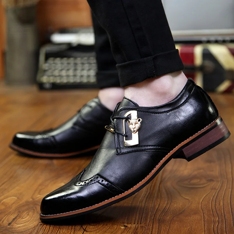 

Tidog 2016 summer autumn New England leather stylist pointed Korean men's leather wedding shoes