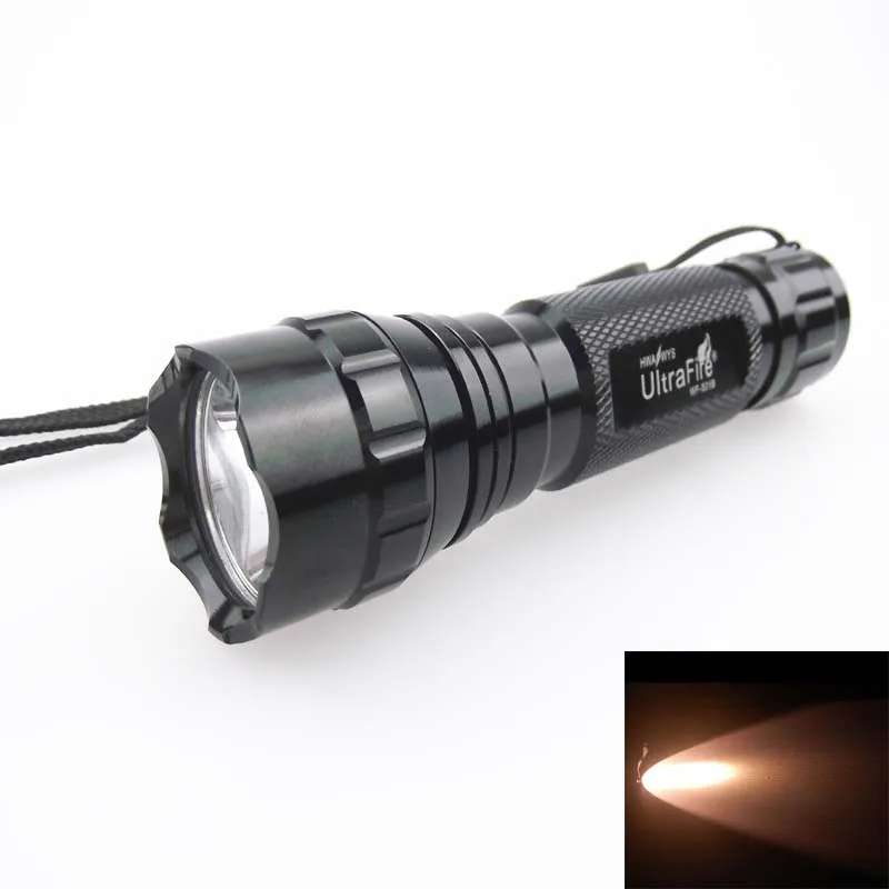 

Torch Lamp for Camping Cycling 501B CREE XML T6 3000K Warm White Light SMO 1-Mode LED Flashlight Power by 1x18650 Battery