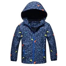 Детская куртка для мальчиков, От 4 до 12 лет, осенне-зимняя верхняя одежда, пальто, детская флисовая ветрозащитная водонепроницаемая куртка ветровки для мальчиков
