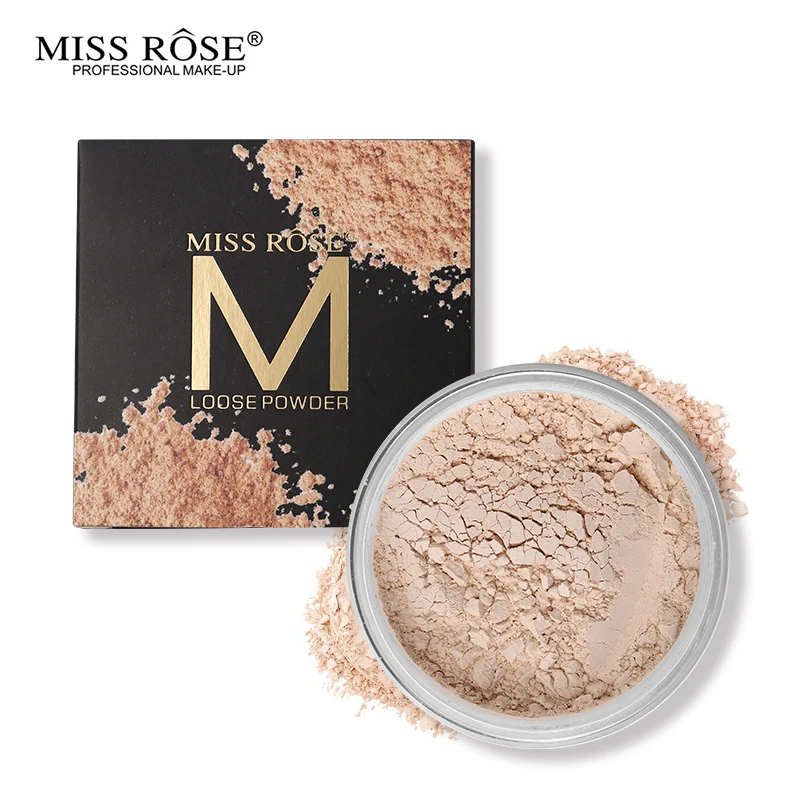 

Miss Rose 12 Colors Mineral Oil Control Loose Powder Face Foundation Makeup Transparent Matte Fresh Silky Setting Powder Finish