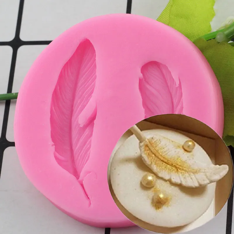 

DIY Sugar Craft Feather Shape Silicone Mold Fondant Molds Cake Decorating Tools Chocolate Gumpaste Mould Kitchen Baking Moulds