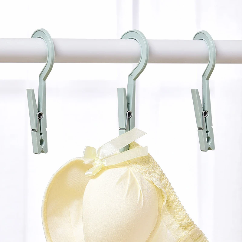 3pcs/set Plastic Clothes Pegs Travel Portable Hanging Hook Clothes Pin