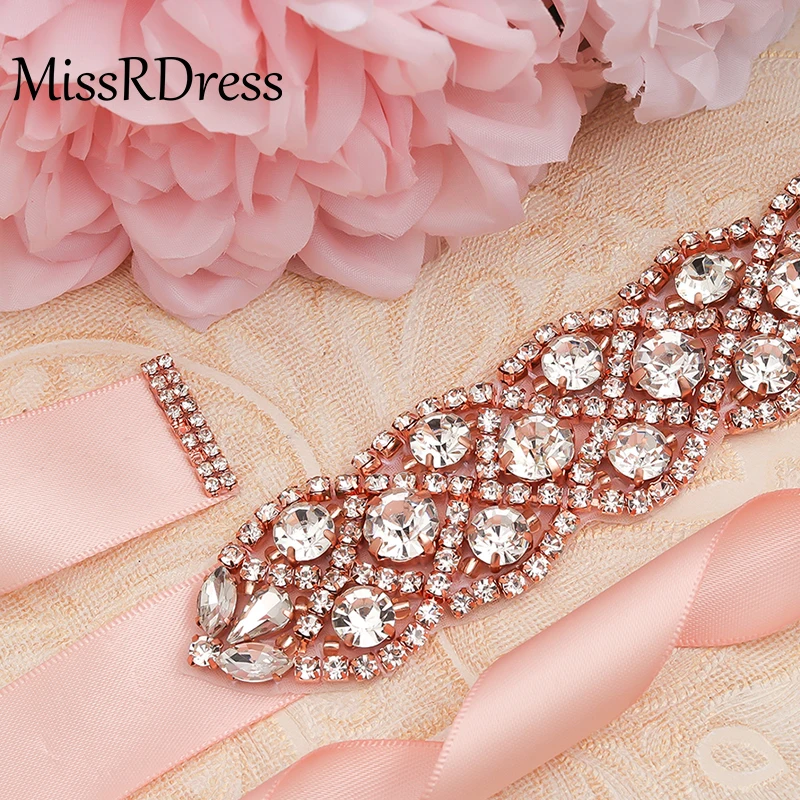 MissRDress Bridal Belt Wedding Belt Elegant Rhinestones Diamond Bridal Sash For Wedding Dress Accessories easy pearl belt JK829
