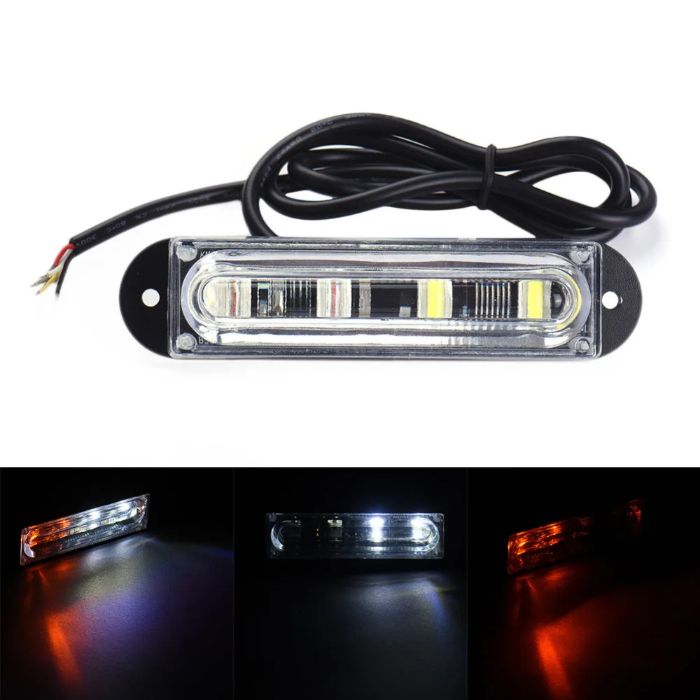 4 LED Putih Mobil Polisi Strobe Flash Light Bar Lampu Kuning Dash 4 LED Putih Mobil Polisi Strobe Flash Light Bar Lampu Kuning Dash