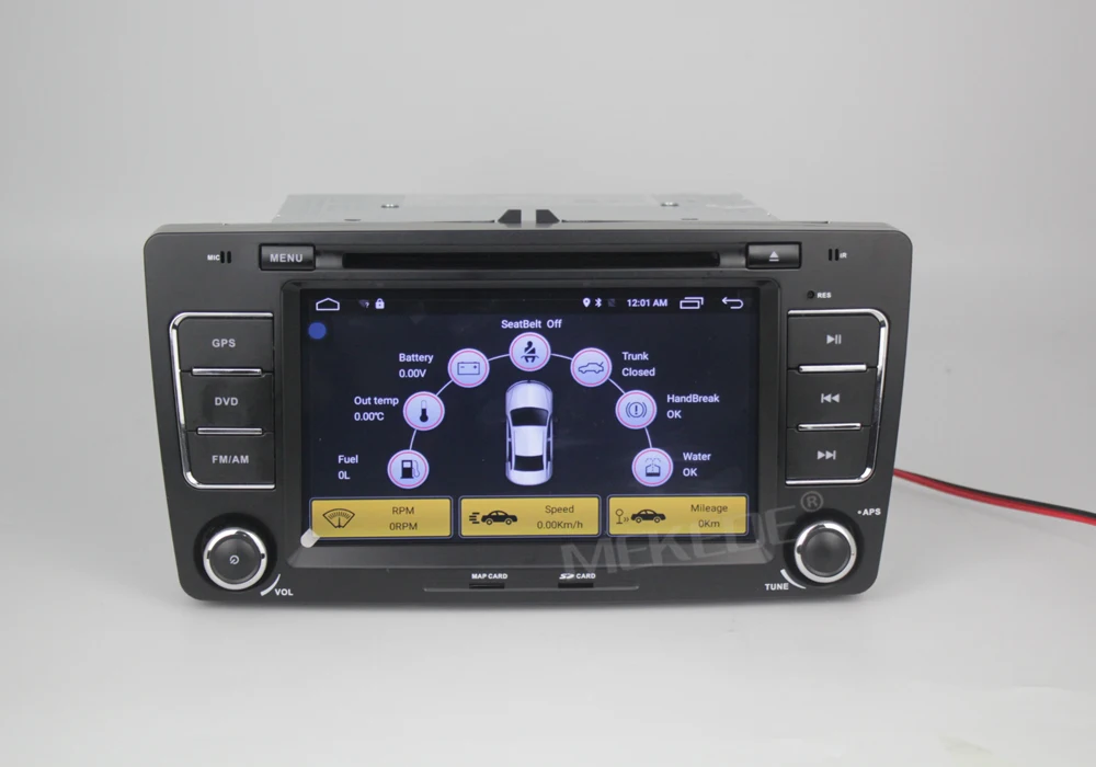 Perfect 1024*600 Quad Core 4 Android 7.1 Car DVD Stereo Radio Player For Skoda Octavia 2009 2010 2011 2012 2013 a5 GPS Stereo BT System 16