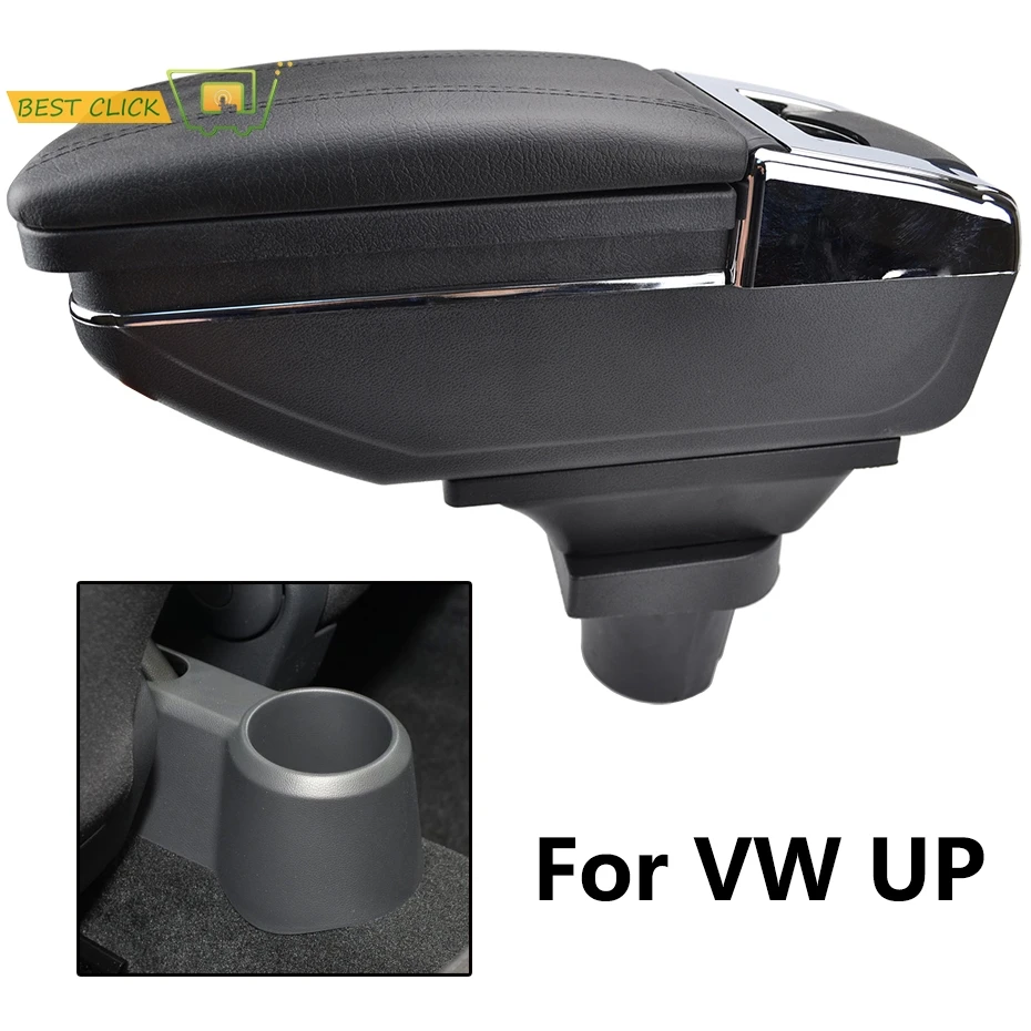 

Car Armrest For VW Up 2009 - 2017 Arm Rest Rotatable 2010 2011 2012 2013 2014 2015 2016 Center Console Storage Box Ashtray BLK