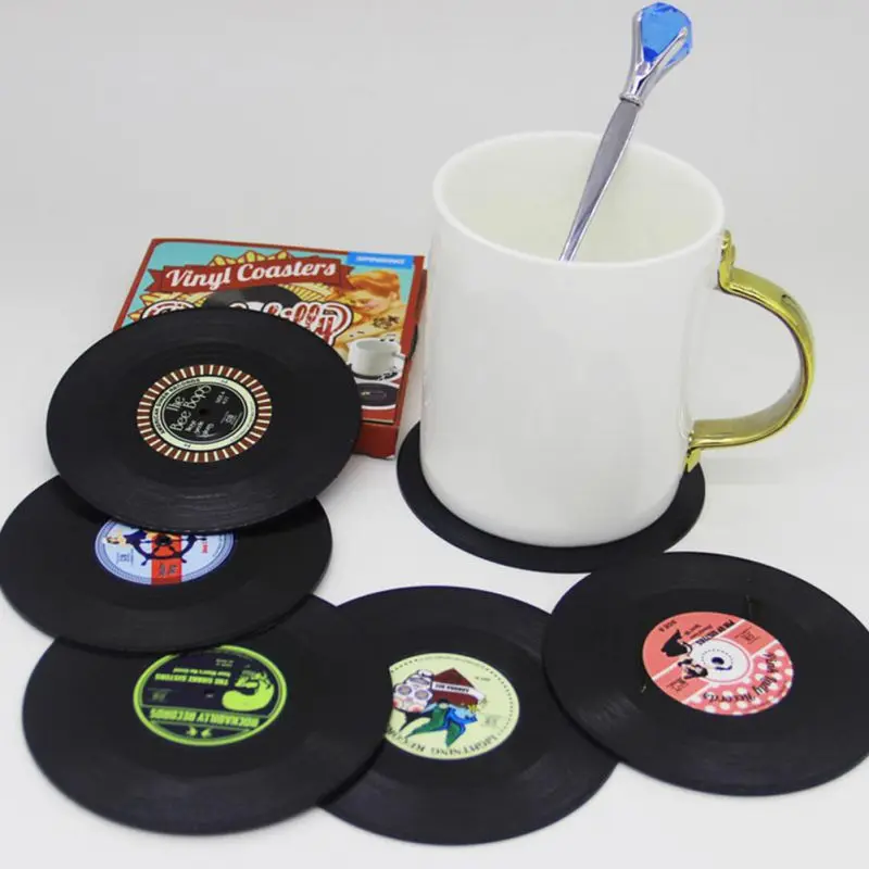 6 قطعة البلاستيك البيئي مسجل فينيل الجدول المفارش بسيطة الإبداعية القدح كوستر الحرارة مقاومة كوب الوقايات طاولة طعام حصيرة