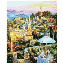 21034 закат романтический журнальный столик-краска комплекты номеров для взрослых DIY