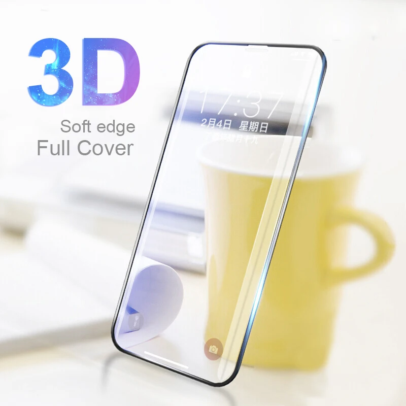 

RZP 3D Curved Edge Full Cover Tempered Glass For iPhone X Screen Protector On The For Apple iPhone X 10 Glass Soft edge Film