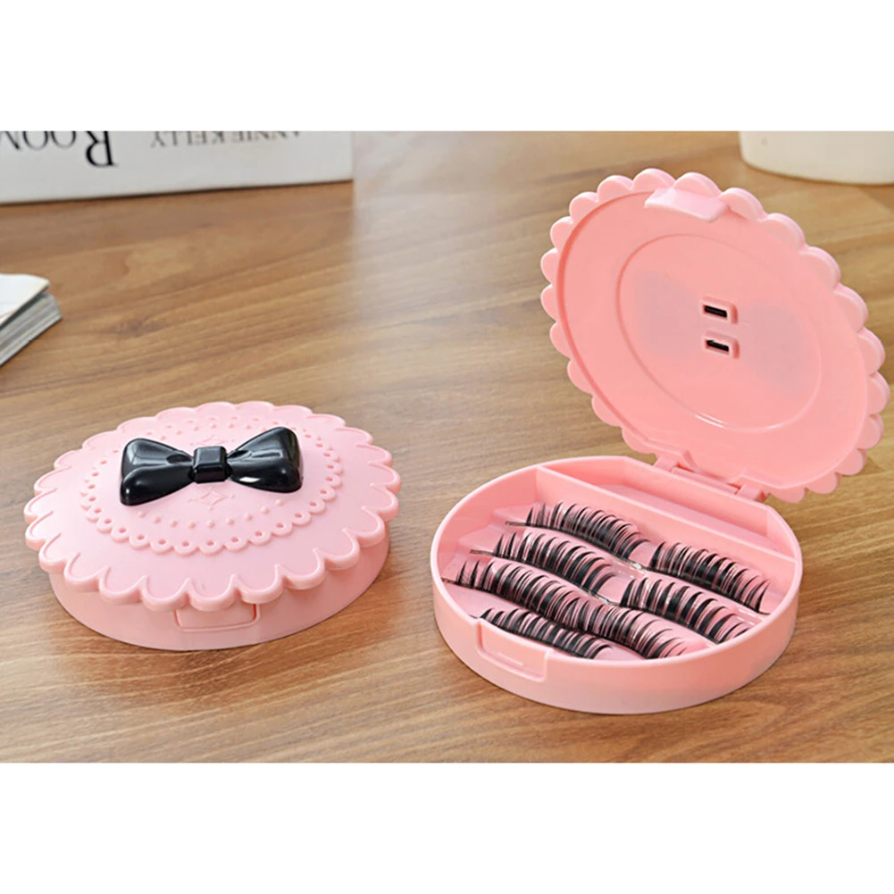 Acrylic Bow False Eyelashes Storage Box Makeup Cosmetic Mirror Case Organizer Make Up Beauty Tool (3)
