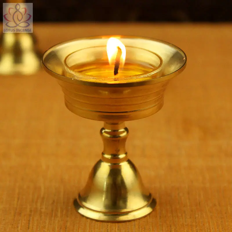 2pcs 7cm 2.8" copper Butter lamp holder Tibetan Lotus Candlestick candleholder 