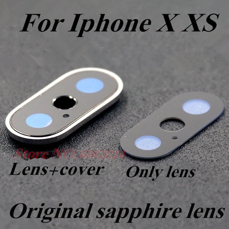 2 pcs الأصلي الياقوت كاميرا غطاء لعدسات النظارة ل فون X XS المحمول الهاتف الخلفية العدسات الخلفي حالة إصلاح استبدال قطع غيار