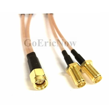 

10 pcs SMA male to Y 2x RP- SMA jack female Splitter Combiner pigtail RG316 Connector Plug (10cm)