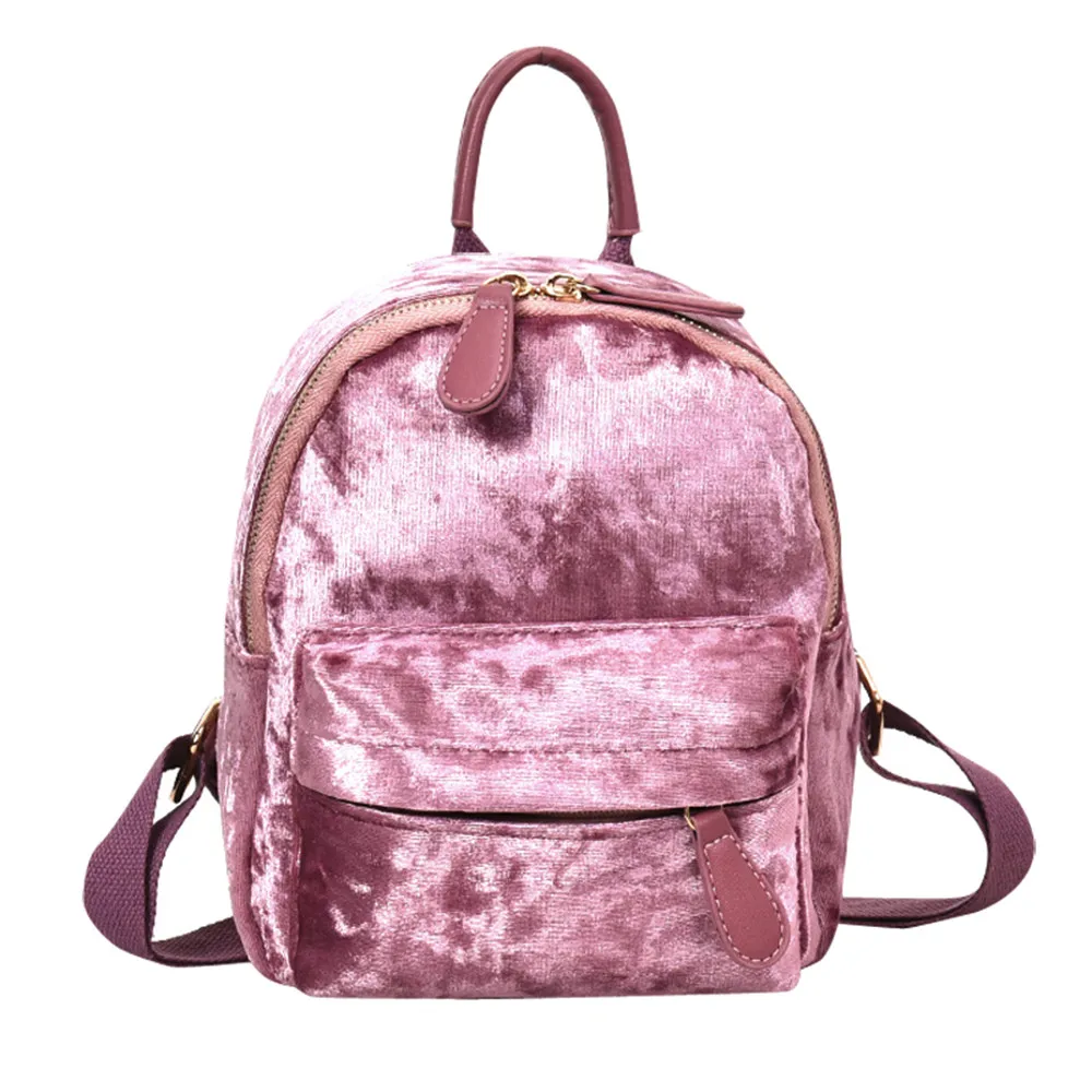 

women bag backpack female Fashion Women Girl Velour Backpack Travel Rucksack School Bag Women's Bags Mochila Femn A8