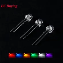 100 pcs 5mm led 다이오드 diy 키트 밀짚 모자 led 다이오드 화이트 옐로우 레드 블루 에메랄드 그린 와이드 앵글 led 라이트(China)