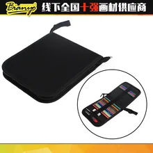 1 шт., 36 отверстий, черный холщовый чехол для карандашей, цветные карандаши, сумка для рисования, набор эскизов, без карандашей, сумка для хранения, Ass002