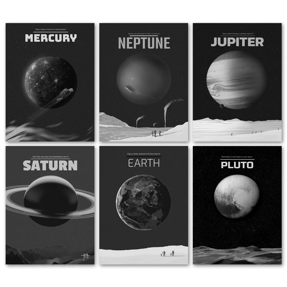 

Mercury Saturn Pluto Venus Earth Neptune Wall Art Canvas Painting Nordic Posters And Prints Wall Pictures For Living Room Decor