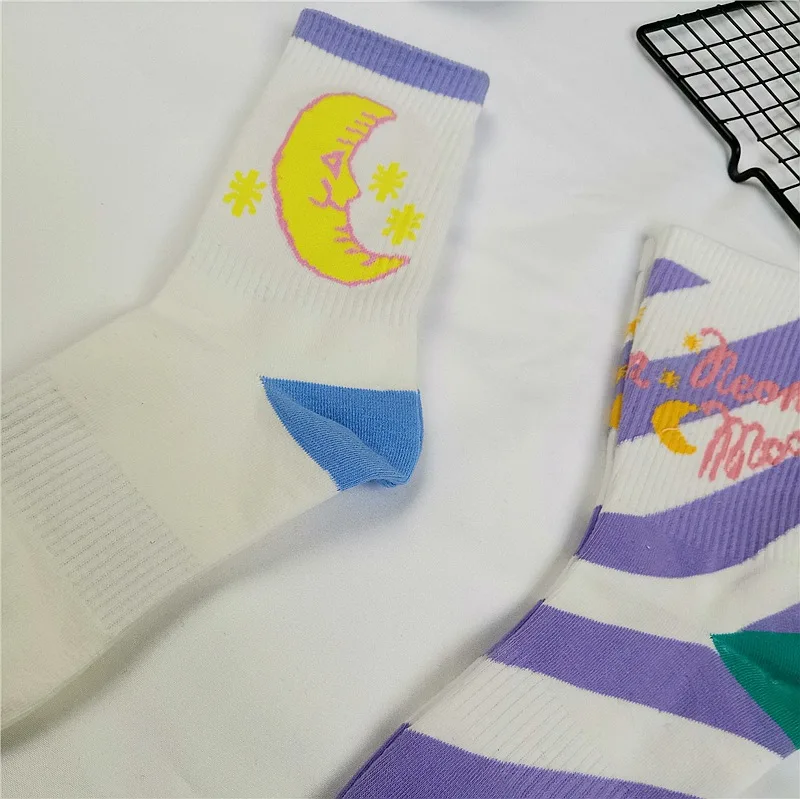 Korean style fashion Harajuku street hip hop socks unisex fun men's socks happy skateboard flame ladies socks