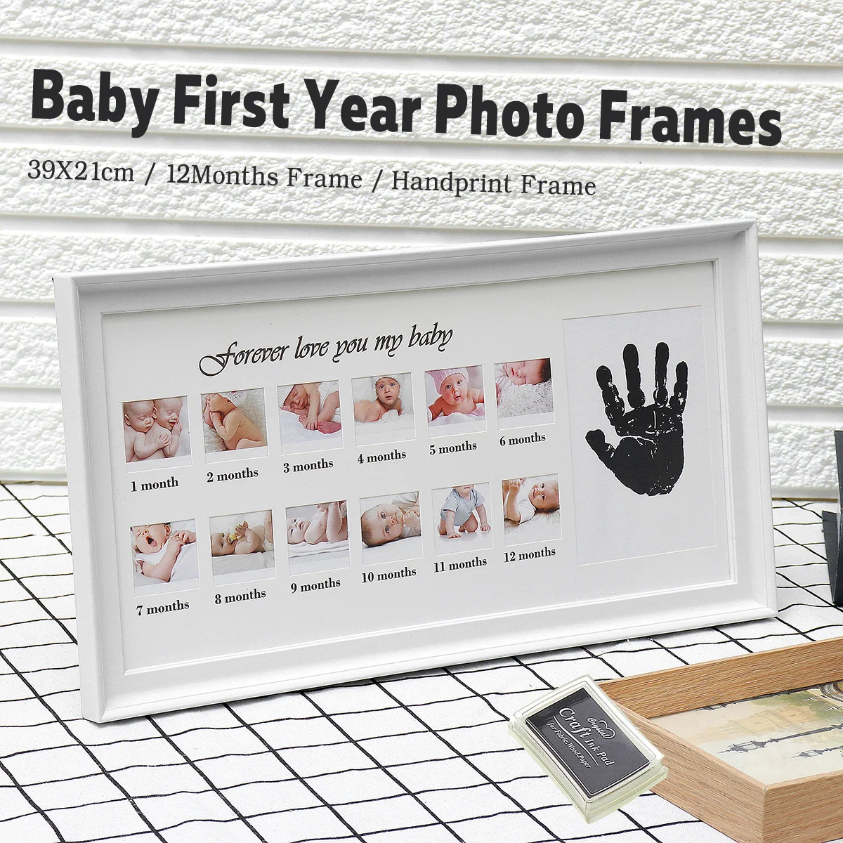 

Mini Fashion Baby First Year Photo Frame 12 Months Baby Handprint Footprint Picture Photo Frame Baby Gift Home Family Decoration