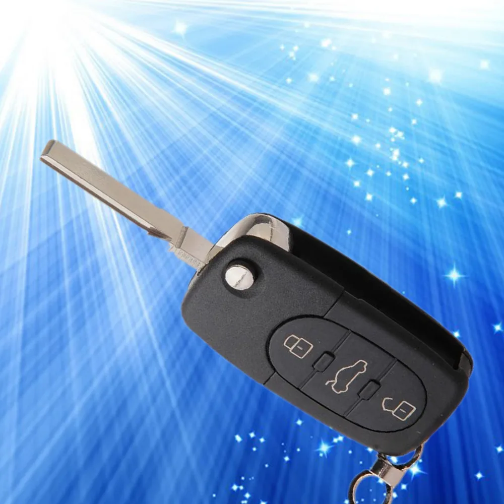 

Dewtreetali Replacement Folding Remote Key Case Shell Entry Fob 3 Buttons Blade for Audi A4 A6 A8 TT