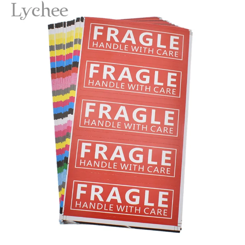 

Lychee 200pcs Fragile Handle With Care Label Stickers English Letter Decals DIY Sign Stickers Decoration