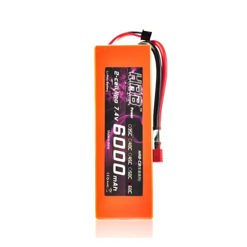 4 шт. HRB Lipo 2S батарея 7 в 6000 мАч 60C 120C RC оранжевый Жесткий Чехол для автомобиля AKKU Traxxas
