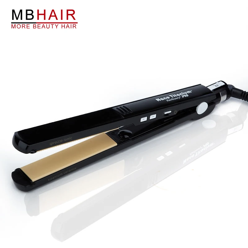 Profissional de Alta Qualidade Titânio Cerâmica Alisador Cabelo Alisamento Ferro Preto-frete Grátis