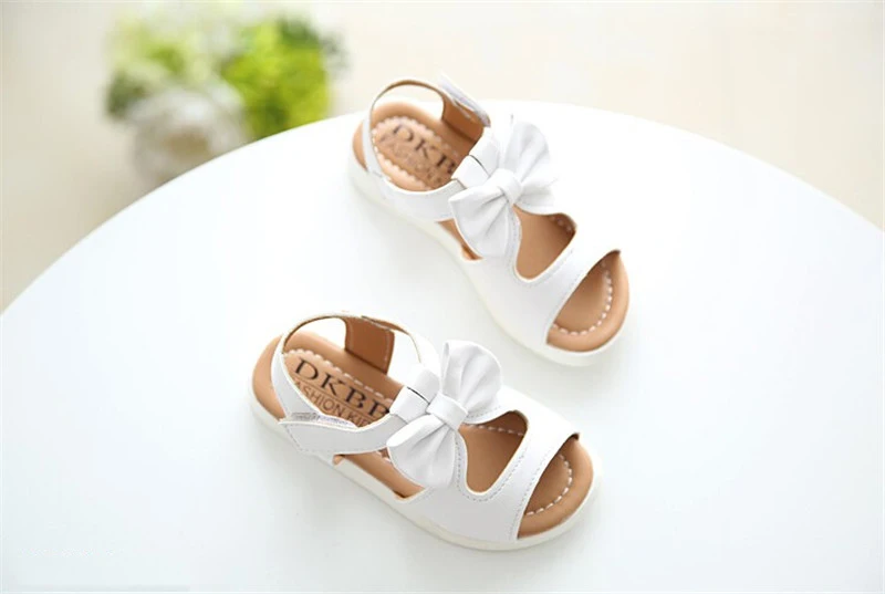 Модные летние босоножки для девочек обувь детские сандалии с милым бантом туфли принцессы из искусственной кожи повседневная обувь для