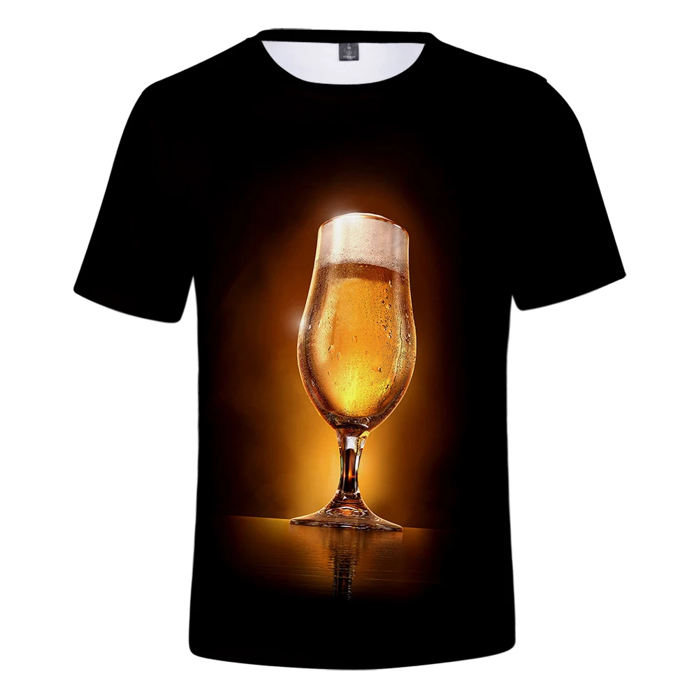 2019 Мужская 3D футболка пива Женская забавная Новинка Летнее холодное пиво Мужская футболка