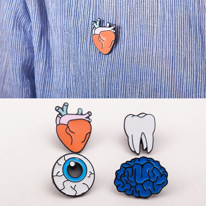 

Fashion 1 Pc Women Fashion Eye Heart Brain Human organs Brooch Collar Pin Jewelry Accessories 4 Styles