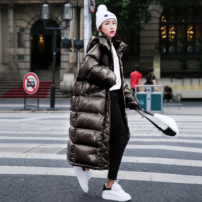 Winter Woman Coats 2019 Medium And Long Section Thick Down Feather Padded Clothes Harajuku Style Bread Service Women's Winter Jacket AS148 (19)