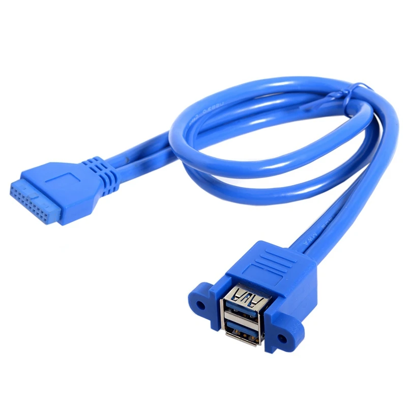 Штабелируемый Usb 3,0 тип женской панели для материнской платы 20Pin кабель заголовка два порта 50 см