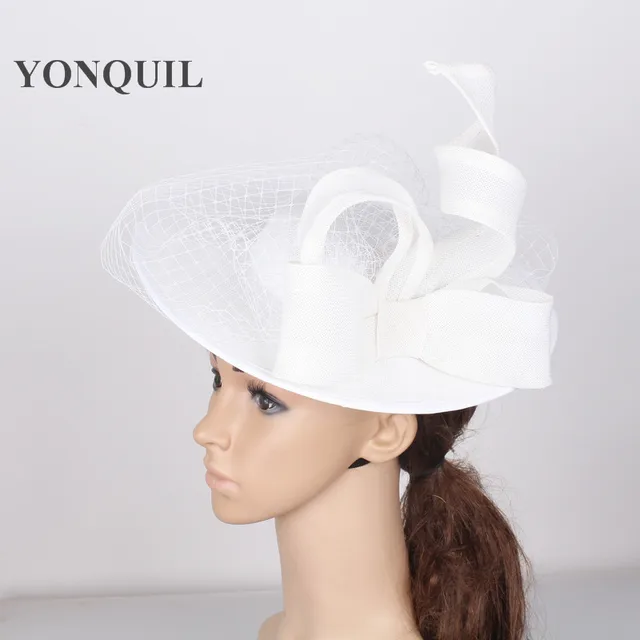 Large 30cm Round White Fascinator Base Velling Hair Accessories Large 30cm Round White Fascinator Base Velling Hair Accessories Women Party Wedding Hat Imitation Sinamay Birdcage