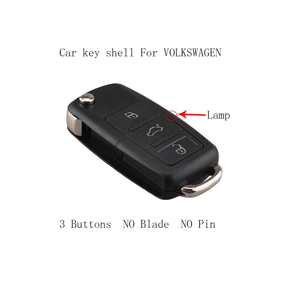 3 кнопки дистанционного ключа оболочки чехол для Vw Jetta Golf Passat Beetle Polo Skoda 2004-2011 Автомобильный брелок без лезвия - Количество кнопок: 3 Кнопки
