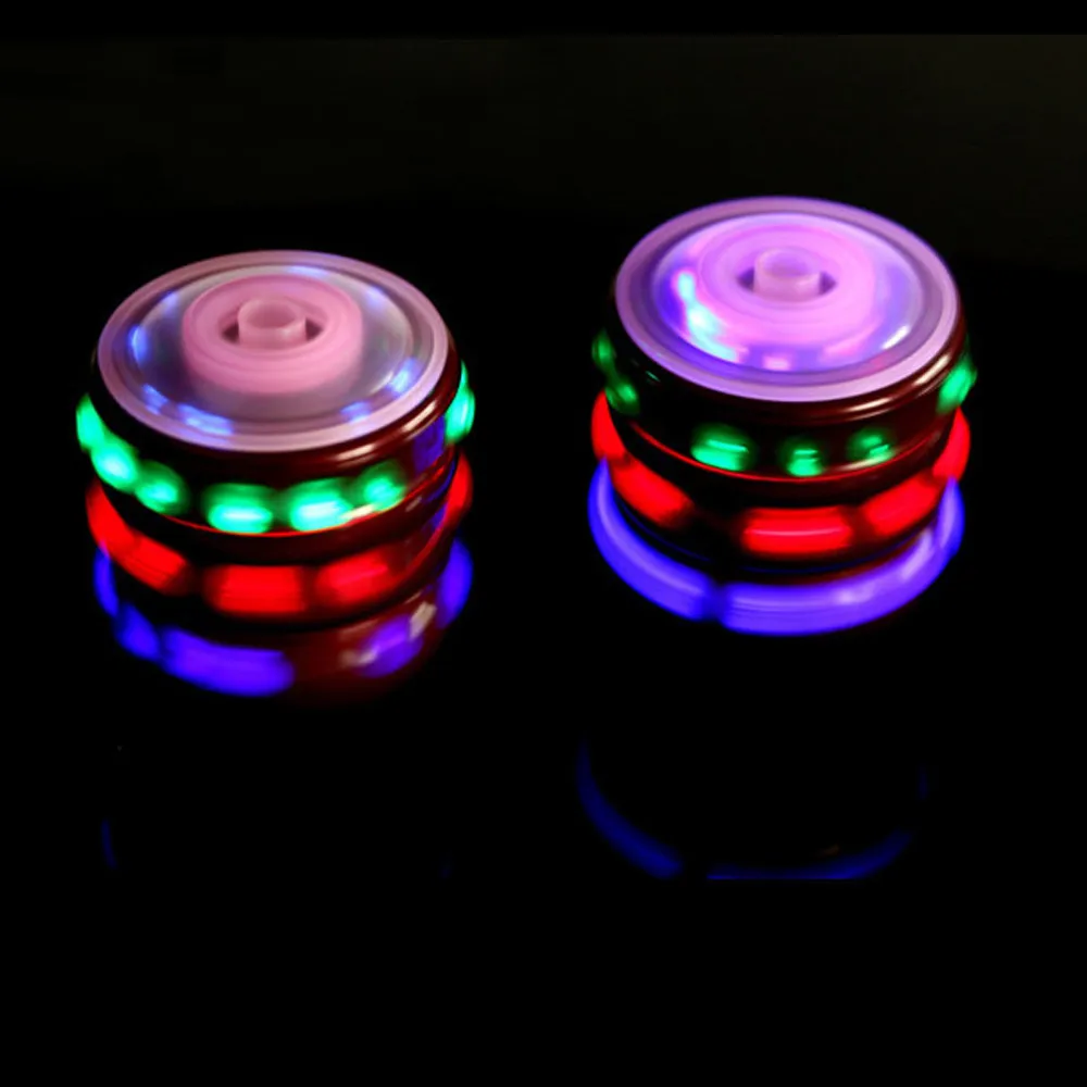 Интересные детские игрушки Красочные флэш светодиодный светильник спиннинг Топ лазерный музыкальный гироскоп детский деревянный светящийся музыкальный гироскоп