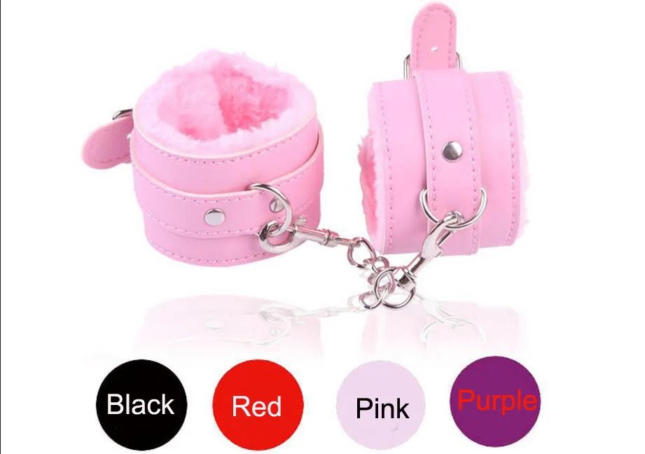 Sex Games For Married Couples Plush Handcuffs Fetter Bundled Unisex Leather Bondage Sex Toys Flirt Couple Sex Products Sex Shop