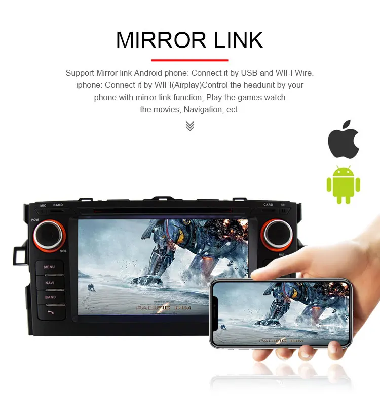 Perfect TOPBSNA 2 Din Android 9.0 Car DVD Player For TOYOTA Auris 2008-2011 WIFI Multimedia GPS Navigation Stereo Car Radio Headunit RDS 7