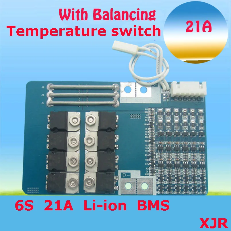 В 6 s 21A 25,2 в lipo литий-полимерный BMS/PCM/PCB батарея защиты платы для 6 пакетов 18650 литий-ионный батарея ячейки w/баланс