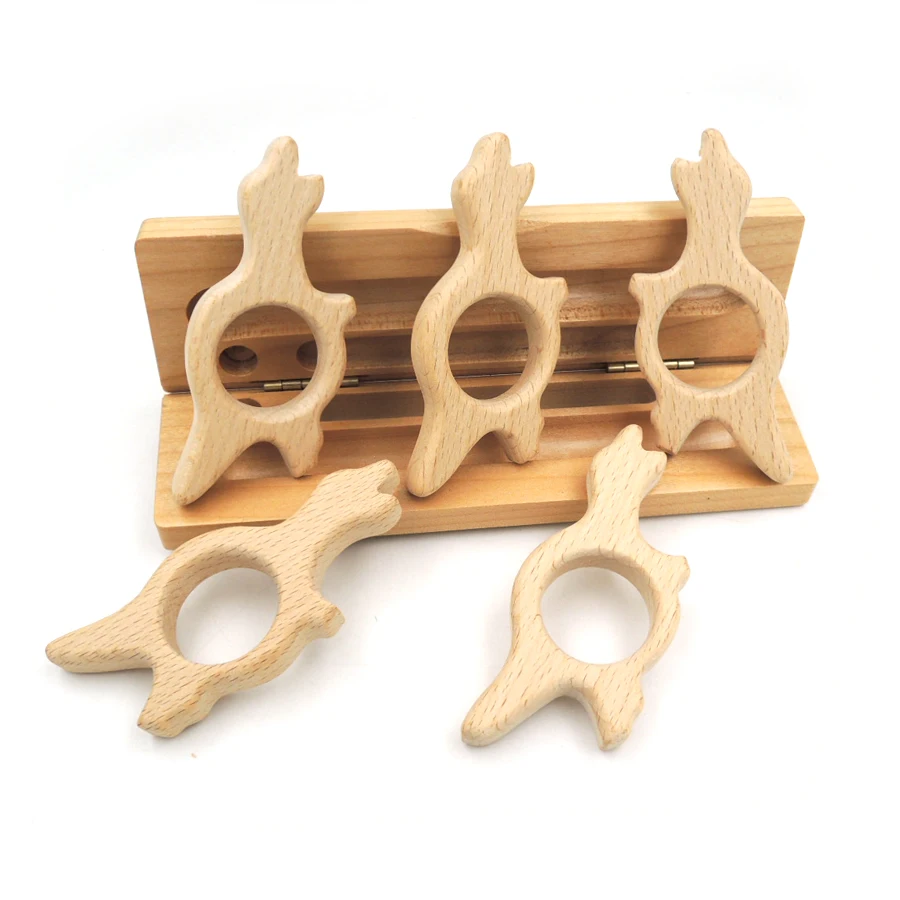 Прорезыватель для зубов детский экологичный из бука 10 шт.|baby teether|teether babybaby wooden