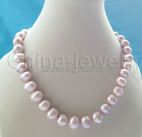 

Jewelry 002713 Beautiful only 18 "purple round freshwater pearl necklace