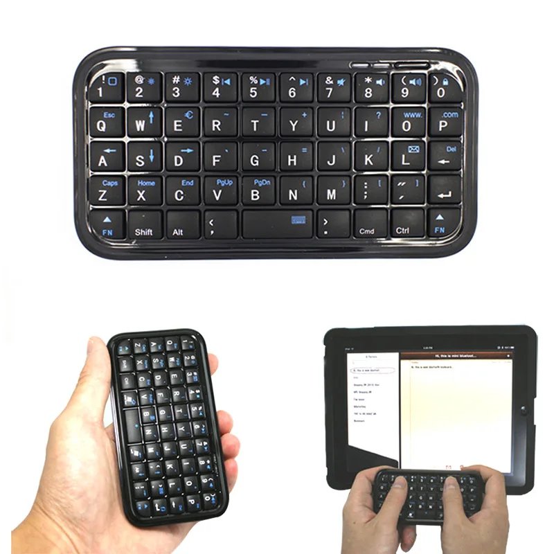 Черная ультратонкая мини-клавиатура Bluetooth 3 0 для iPhone 7 Plus Samsung S7 / PS3 PC/PDA мышь