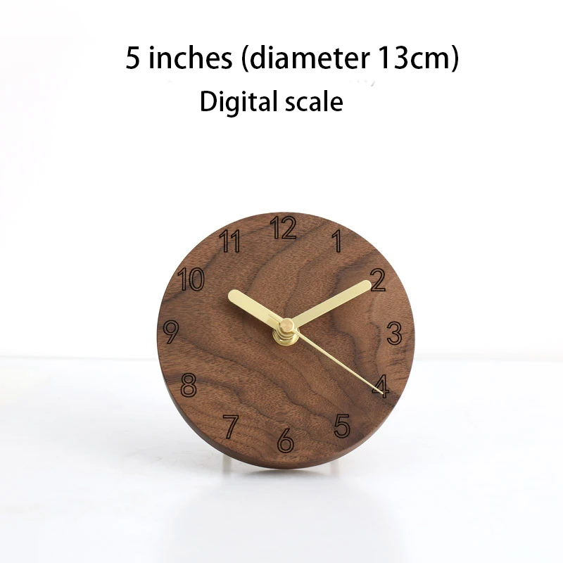 Japan Style 5 inches Mute Wood Wall Clock Needle Table Pendulum Clock Creative Cesign Home Office Decoration Living Room Watch