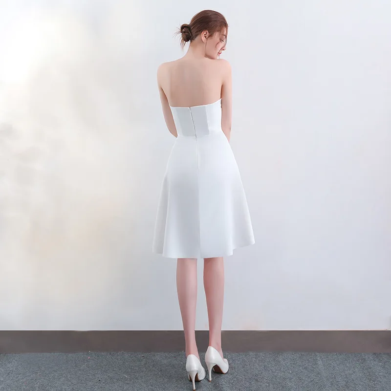 FADISTEE strapless cocktail party Dresses short Vestido de Festa mini sexy satin simple Zipper style dress