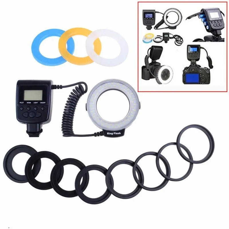 Prix pour RF-550D 48 pcs LED Macro Ring Flash Speedlite Lumière Avec 8 Adaptateur Anneau Pour Canon Nikon Pentax Olympus Fujifilm Panasonic Caméra Prix pour RF-550D 48 pcs LED Macro Ring Flash Speedlite Lumière Avec 8 Adaptateur Anneau Pour Canon Nikon Pentax Olympus Fujifilm Panasonic Caméra