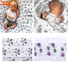 Мягкий муслин из хлопка для новорожденных Обёрточная бумага пеленание Одеяло младенческой Пеленальный Полотенца Sleepsack 110*110 см