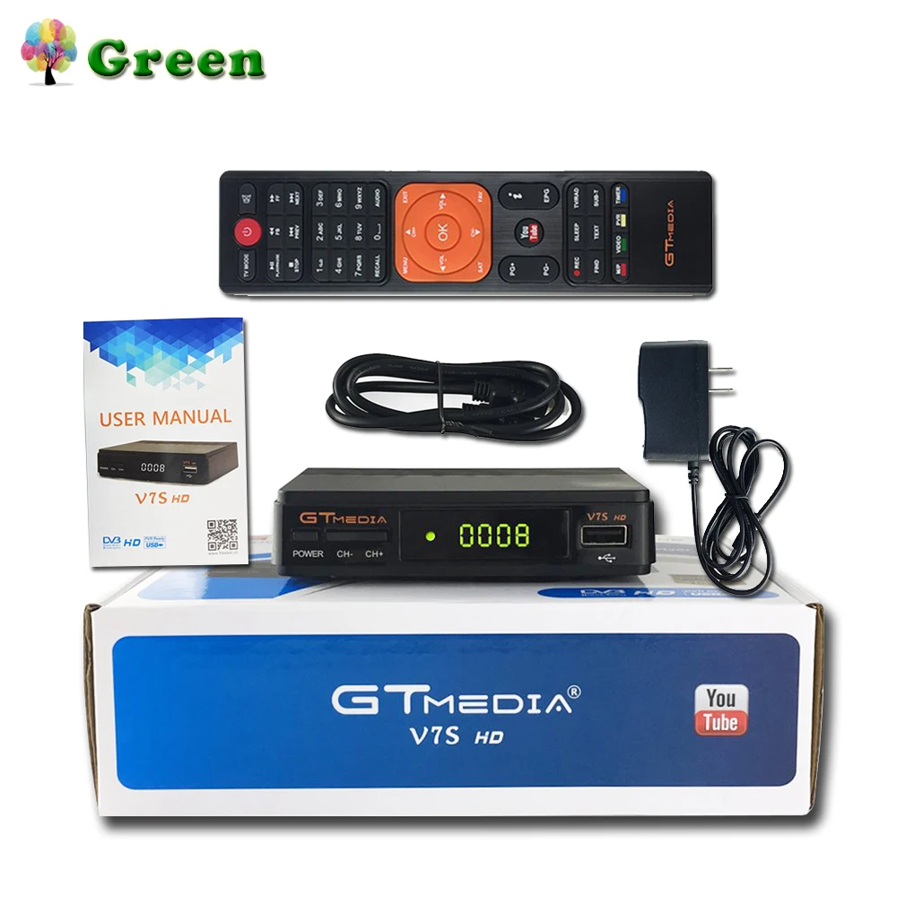 GTMedia V7S HD цифровой спутниковый ресивер DVB-S2 V7S HD Full 1080P+ USB wifi обновление Freesat V7 1 год Европа 7 Clines сервер