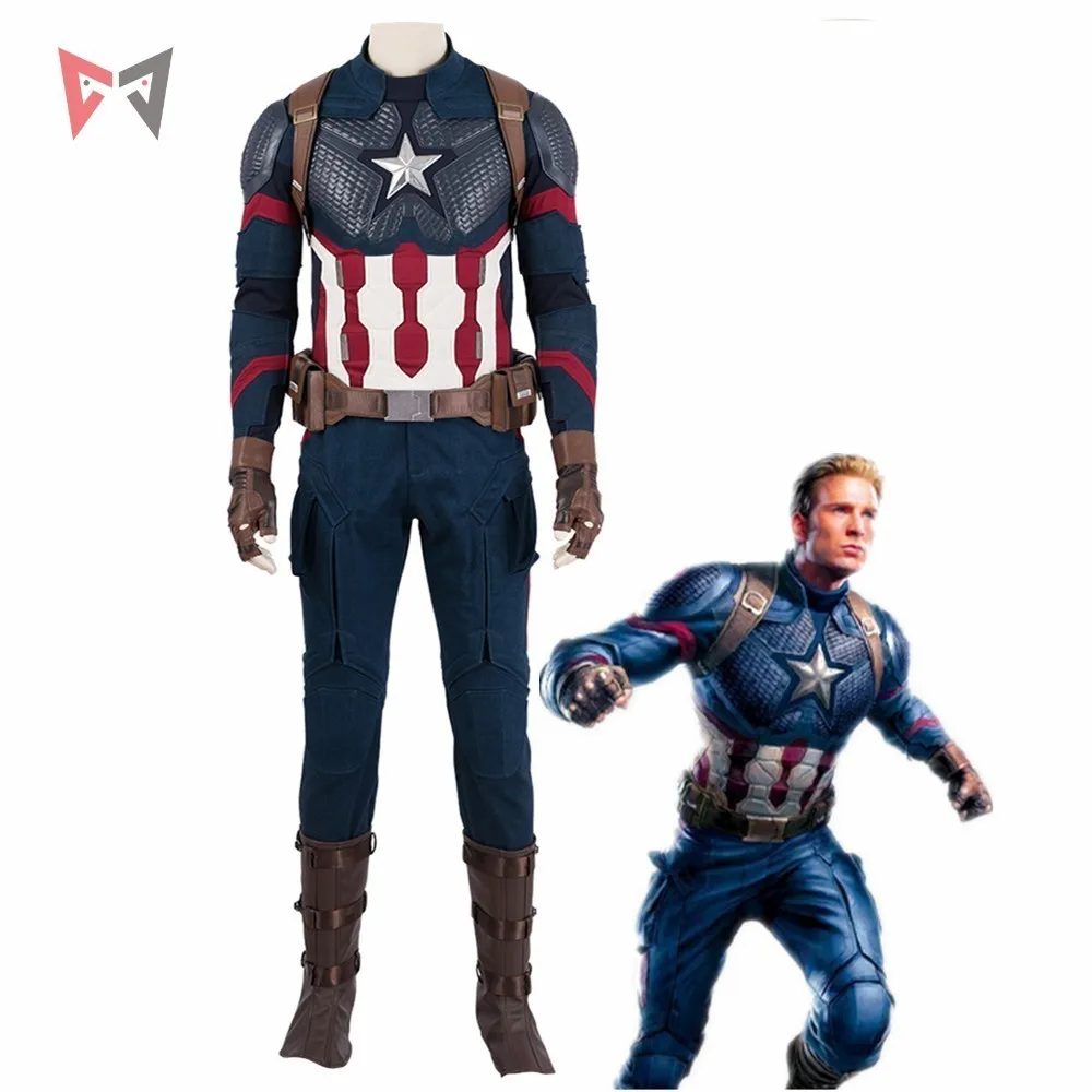 

Avengers 4 Endgame Captain America Cosplay Costume Steven Roger Outfit Halloween Carneval Party Mask Vest Full Set Custom made