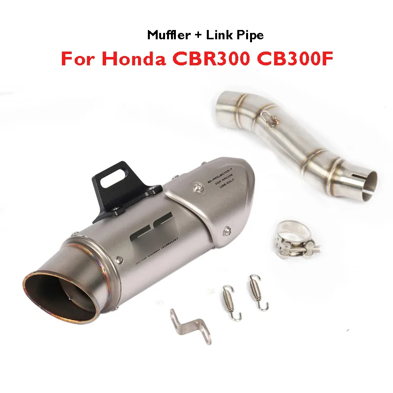 

CBR300 CB00F Slip on Exhaust Muffler Pipe Tip Tail Pipe Motorcycle Mid Link Connect Tube for Honda CBR300 CB00F CBR 300